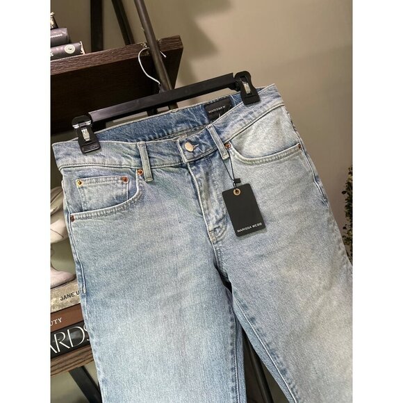 Marissa Webb Cal Low Rider Vintage Cropped Light Blue Vintage Wash Womens Size 2 - Picture 7 of 11